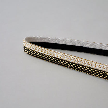 帯締め「内記二本合せ金霰撚房 - bk wht」　和小物さくら