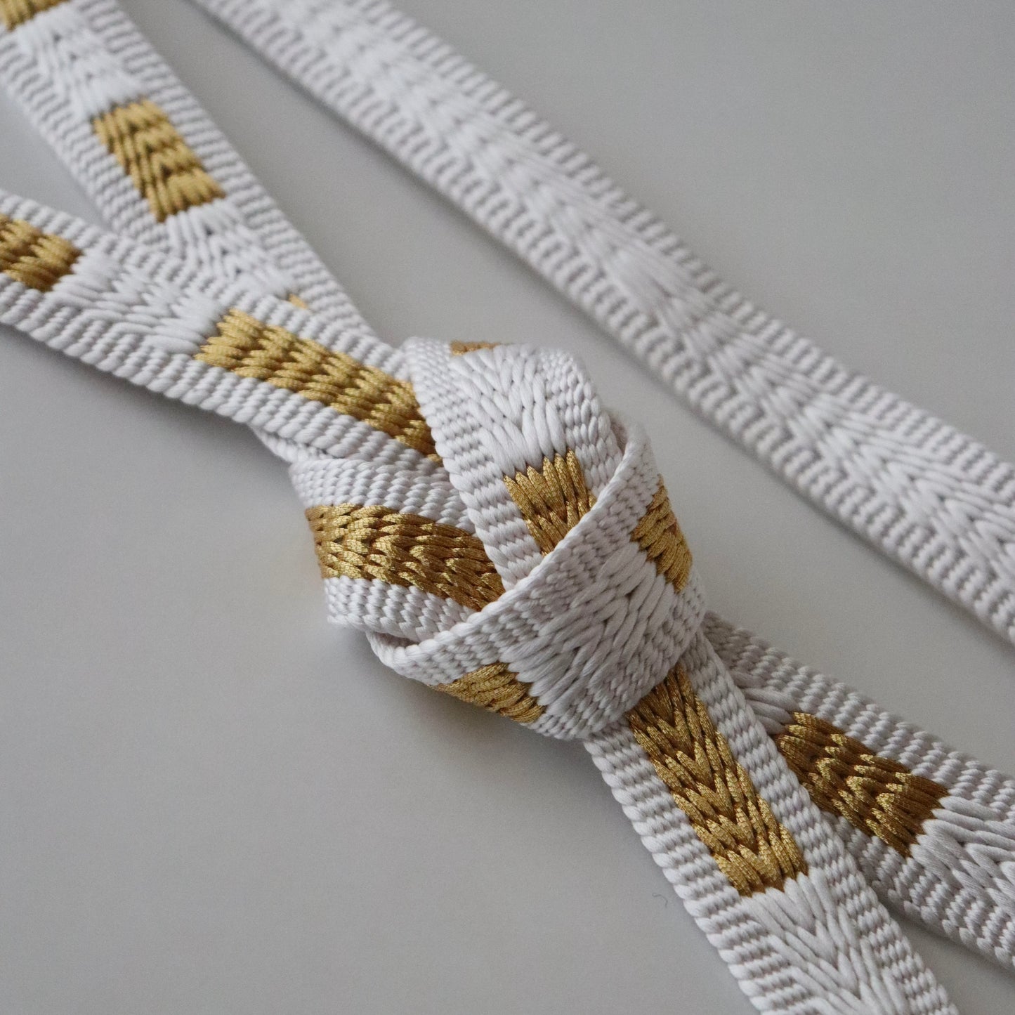 帯締め「三段綾竹組 - 君ヶ袖 wht」大原商店