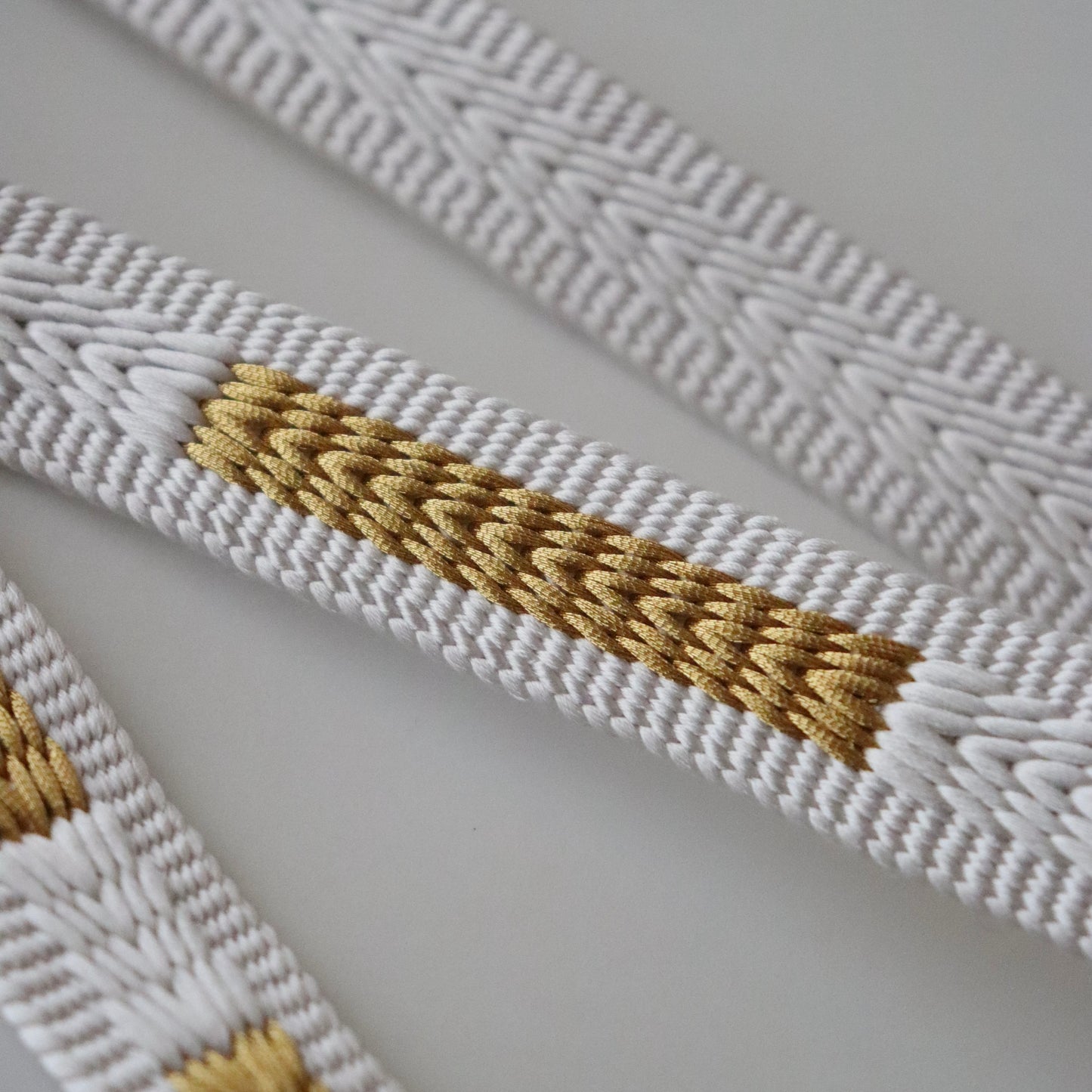 帯締め「三段綾竹組 - 君ヶ袖 wht」大原商店