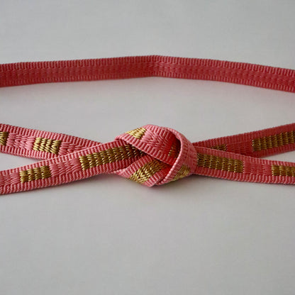 帯締め「三段綾竹組 - 君ヶ袖 pnk」大原商店