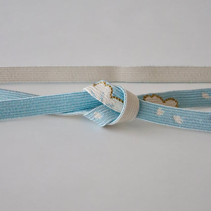 帯締め「高麗組 - 桜に花びら sky」大原商店