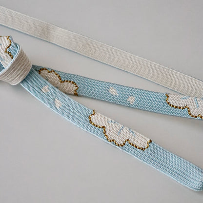 帯締め「高麗組 - 桜に花びら sky」大原商店