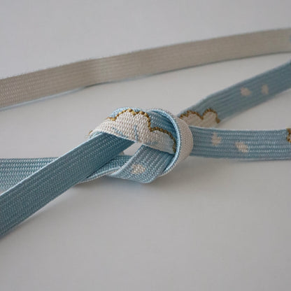 帯締め「高麗組 - 桜に花びら sky」大原商店