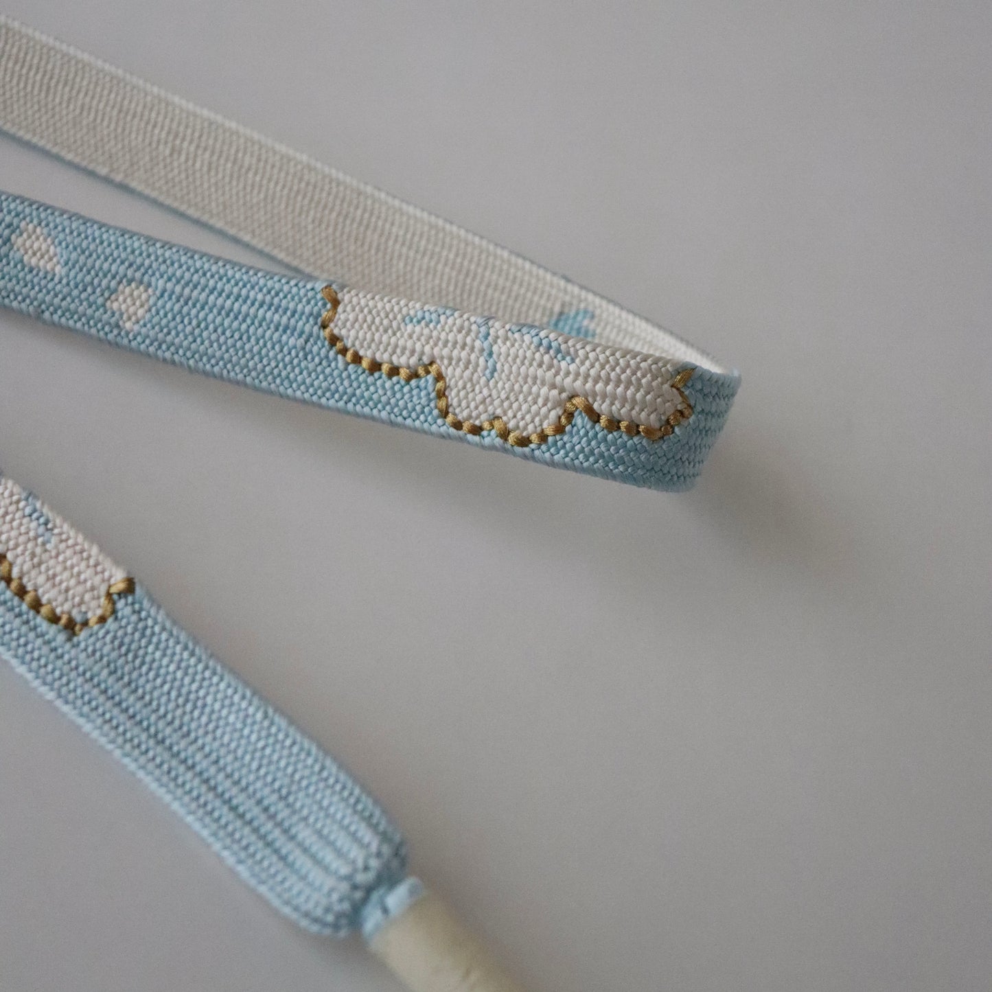 帯締め「高麗組 - 桜に花びら sky」大原商店