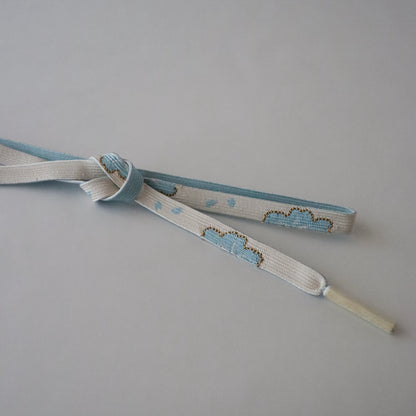 帯締め「高麗組 - 桜に花びら sky」大原商店