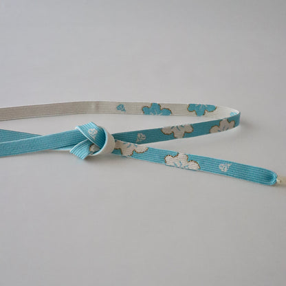 帯締め「高麗組 - 桜に花びら lt blu」大原商店