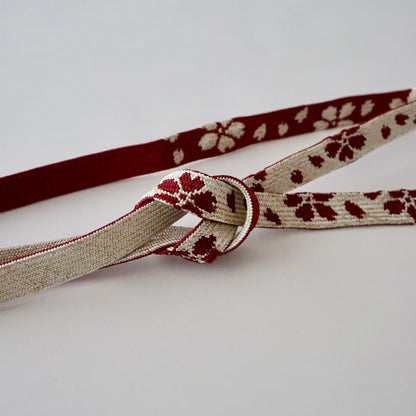 帯締め「高麗組 - 桜尽くし wine」大原商店