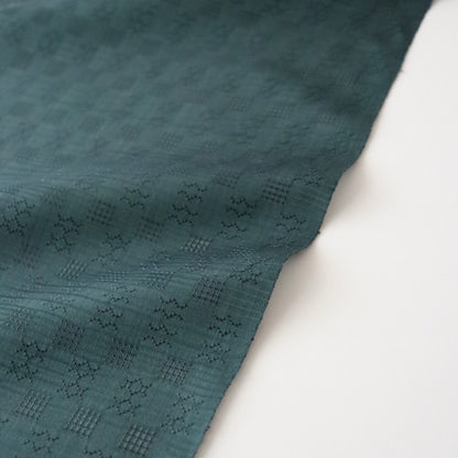 首里花倉織「草木染/浮織 - 濃緑」山口工房：山口良子