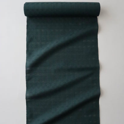 首里花倉織「草木染/浮織 - 濃緑」山口工房：山口良子