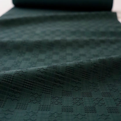 首里花倉織「草木染/浮織 - 濃緑」山口工房：山口良子