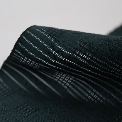 首里花倉織「草木染/浮織 - 濃緑」山口工房：山口良子