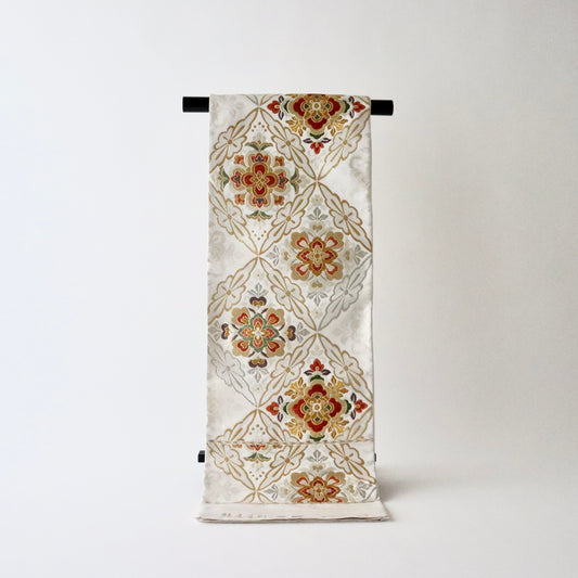 袋帯「吉兆綾錦 - 菱繋ぎ華文」絲屋善創