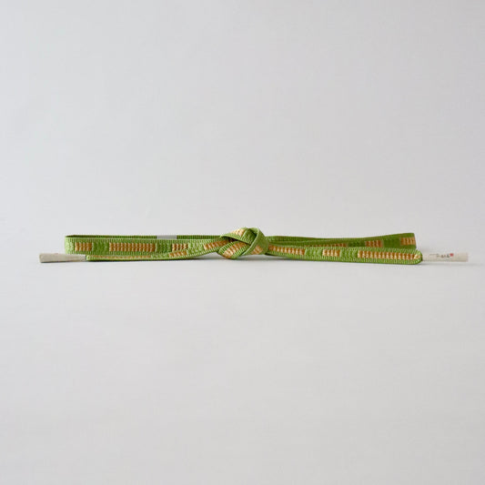 帯締め「三段綾竹組 - 君ヶ袖 lt grn」大原商店