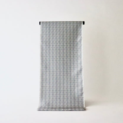 与那国花織「草木染/花織格子 - 薄墨」てぃぬはな工房：つのだれい子