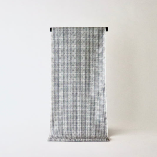 与那国花織「草木染/花織格子 - 薄墨」てぃぬはな工房：つのだれい子